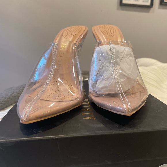 Azalea wang take it slower wedge mule in nude- 7 - Picture 6 of 11